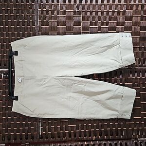 TALBOTS CREAM CROPPED CUFFED PANTS-14 Petite